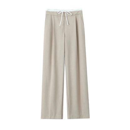 Waistband Drawstring Female Trousers