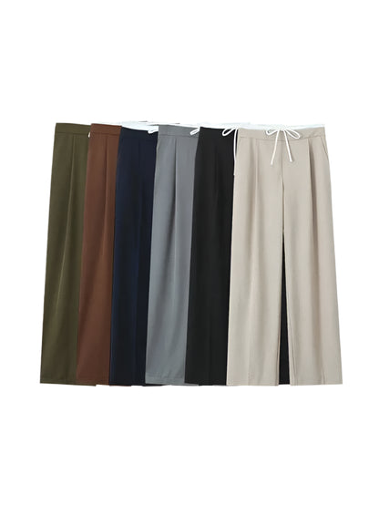 Waistband Drawstring Female Trousers