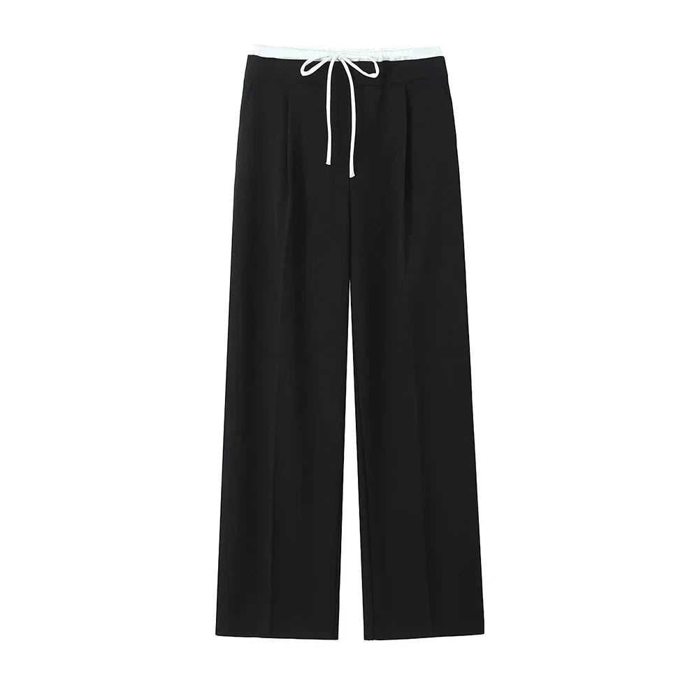 Waistband Drawstring Female Trousers