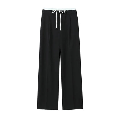 Waistband Drawstring Female Trousers