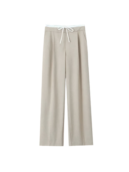 Waistband Drawstring Female Trousers