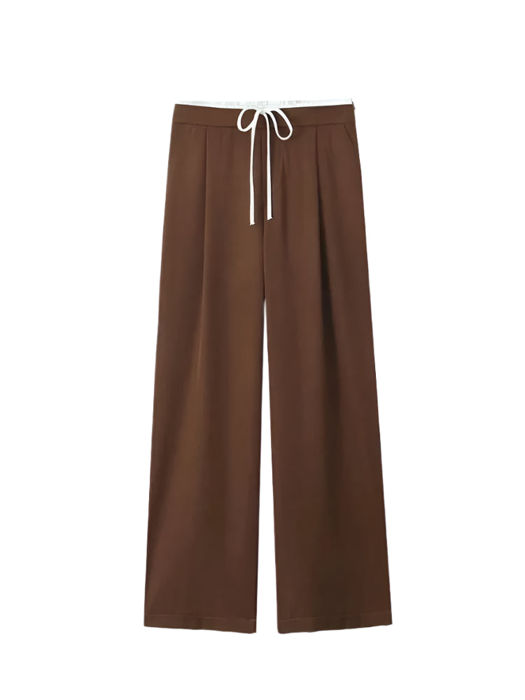 Waistband Drawstring Female Trousers