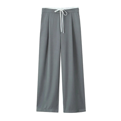 Waistband Drawstring Female Trousers