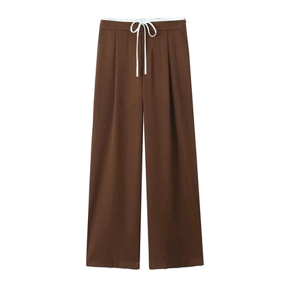 Waistband Drawstring Female Trousers