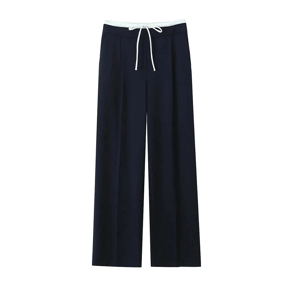 Waistband Drawstring Female Trousers