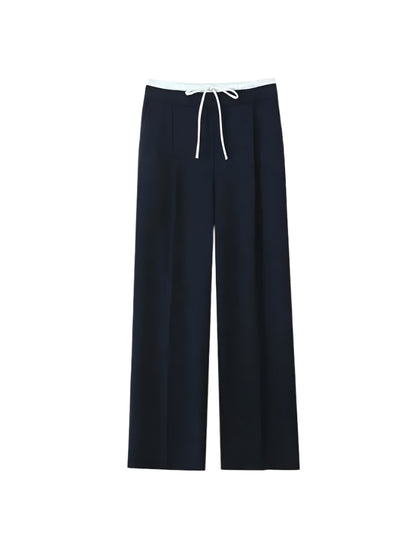 Waistband Drawstring Female Trousers